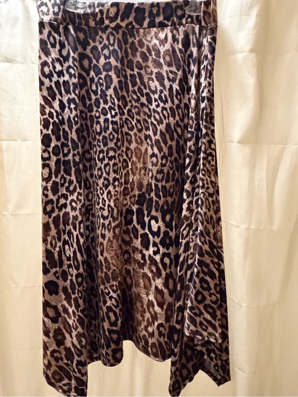Leopard Print High-Low Skirt - Brown/Black